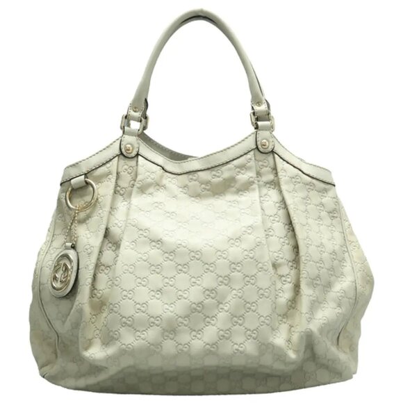 GUCCI Sukey Beige Leather Tote 389-060525 - Picture 1 of 12